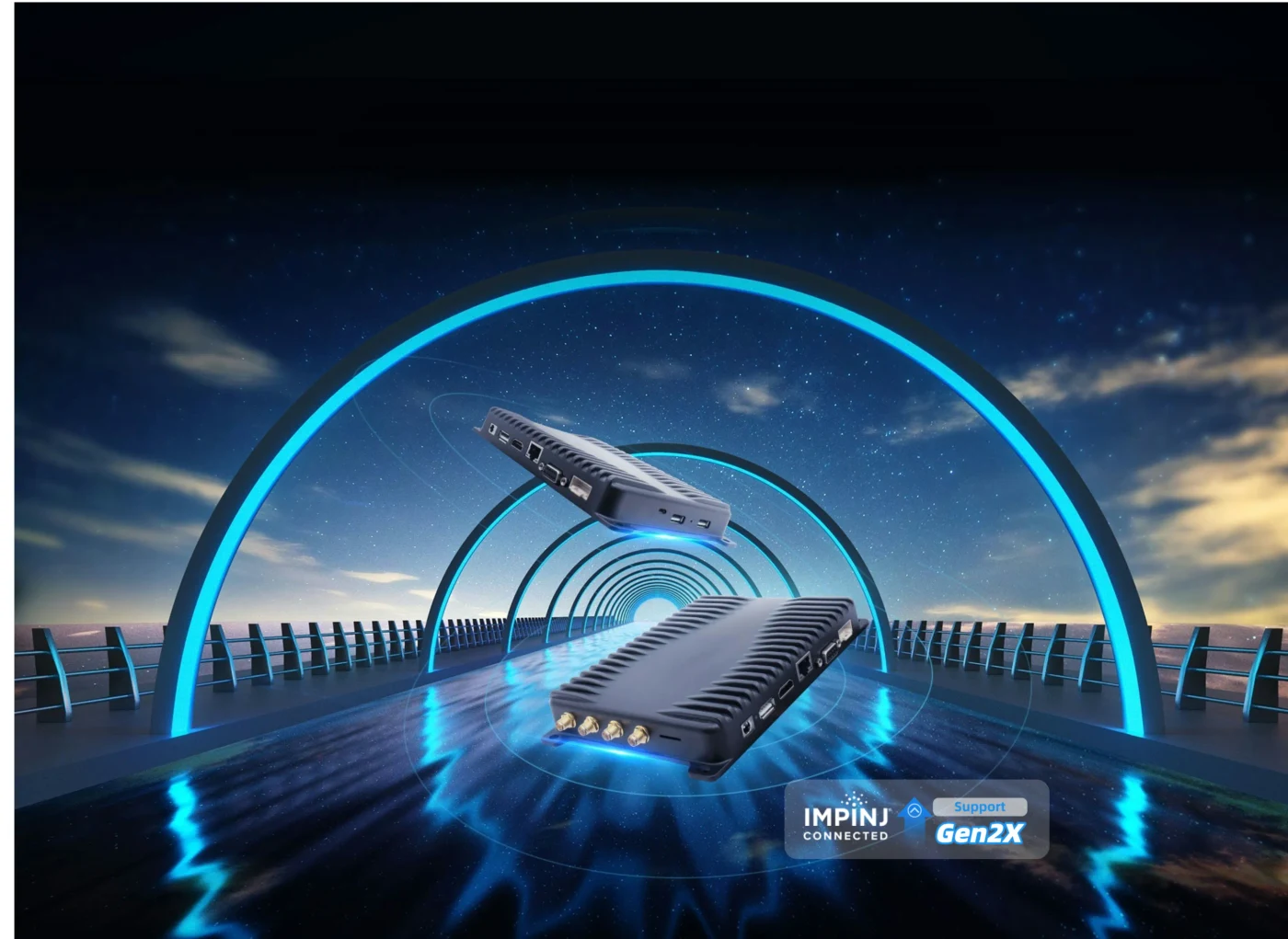 UROVO FR1000 fixed UHF RFID reader with external antenna interfaces