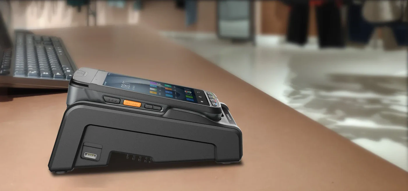 UROVO i9000S handheld payment terminal with integrated receipt printer